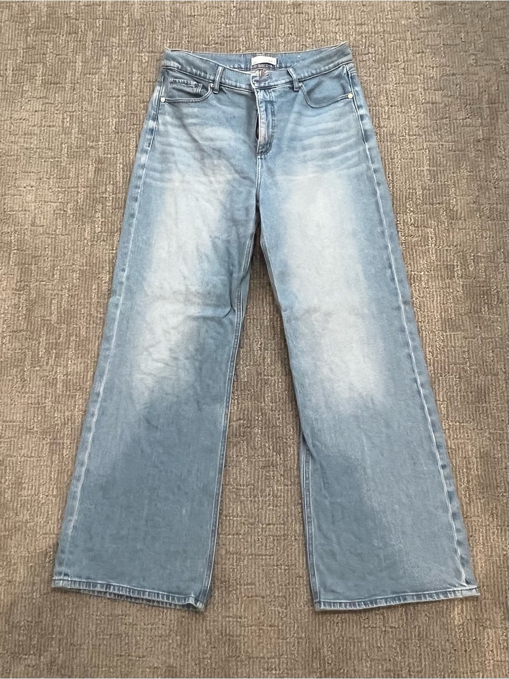 LOFT Washed Light Blue Wide-Leg Jeans